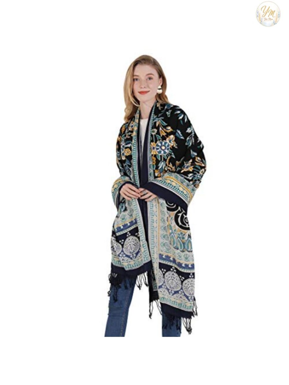 100% Merino Wool Extra Large Pashmina Shawl for Women, Oversized Wrap